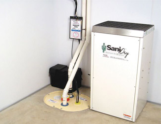 a complete basement waterproofing system installed in a Salem home