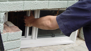 Installing new windows in a Eugene finished basement