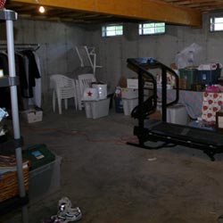 an unfinished basement filled with clutter in salem before and after29 basement
