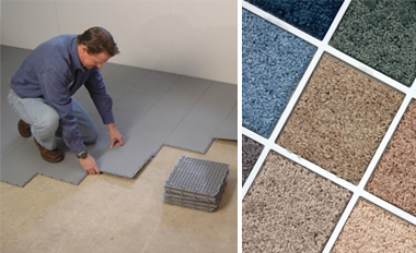 Basement subfloor matting and basement carpeting in Oregon