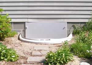 plastic crawl space access well installed in a Salem crawl space
