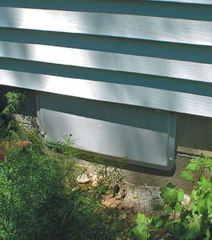 A gray crawl space vent cover in Lebanon