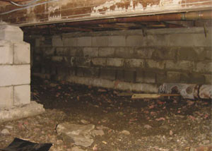 Rotting, decaying crawl space wood damaged over time in Forest Grove