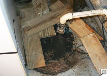 An ugly, clogged sump pump system in Hillsboro, Oregon