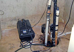 Pedestal sump pump system installed in a home in McMinnville