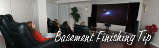 a waterproofed basement that has been finished into a family room in Bend
