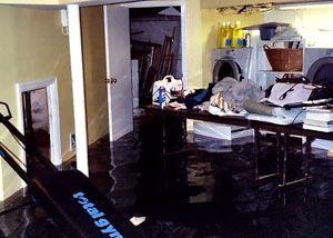 A laundry room flood in Lake Oswego, with several feet of water flooded in.