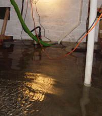 Several feet of floodwaters in a Troutdale basement