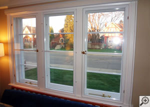A basement window insulation panel installed in a home in Albany.