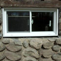 An energy efficient double-paned window installed in a basement in Oregon City.