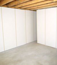 Unfinished basement insulated wall covering in Corvallis, Oregon